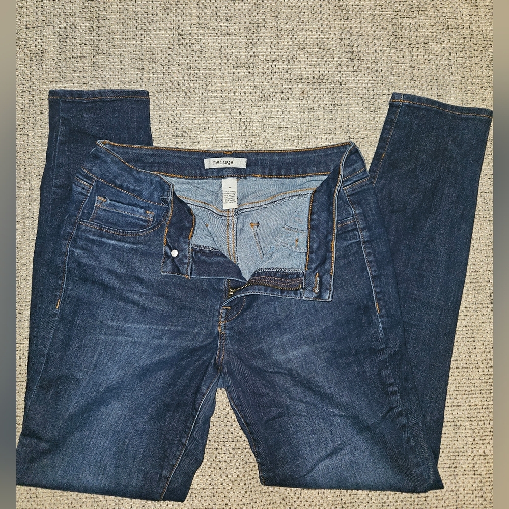 Refuge Dark Indigo Skinny Jeans Y2K - Picture 4 of 5